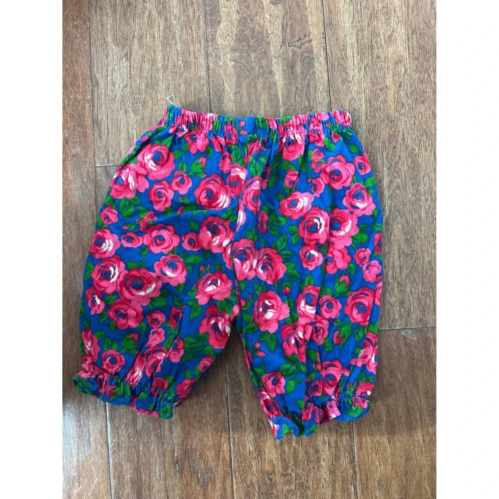 Vintage  OshKosh B'gosh Baby‎ Girls bubble Floral Corduroy Bloomer Pants 12M USA